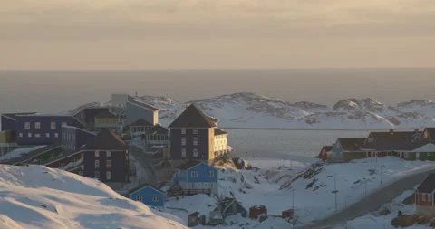 Sunset in Sisimiut Stock Footage 218373280