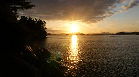 Sunset, sitka bay, alaska Stock Footage 41214569