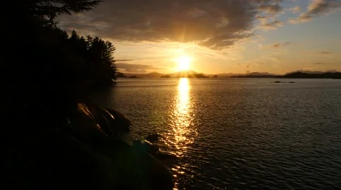 Sunset, sitka bay, alaska Stock Footage 41214890