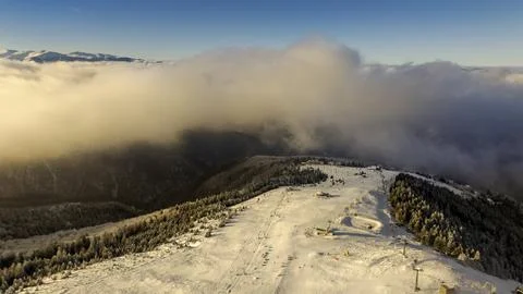 Sunset at Ski Resort Stock Photos