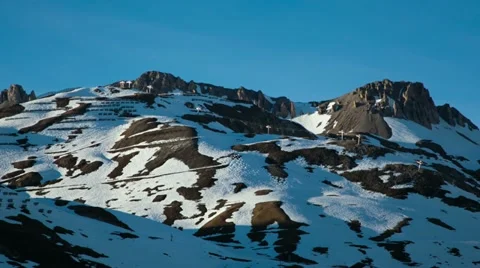 Sunset in ski resort time lapse Видео 10888376