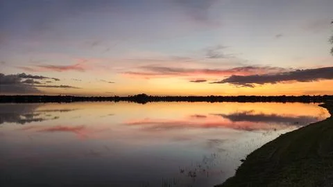 Sunset Skies Reflection in Florida Foto stock