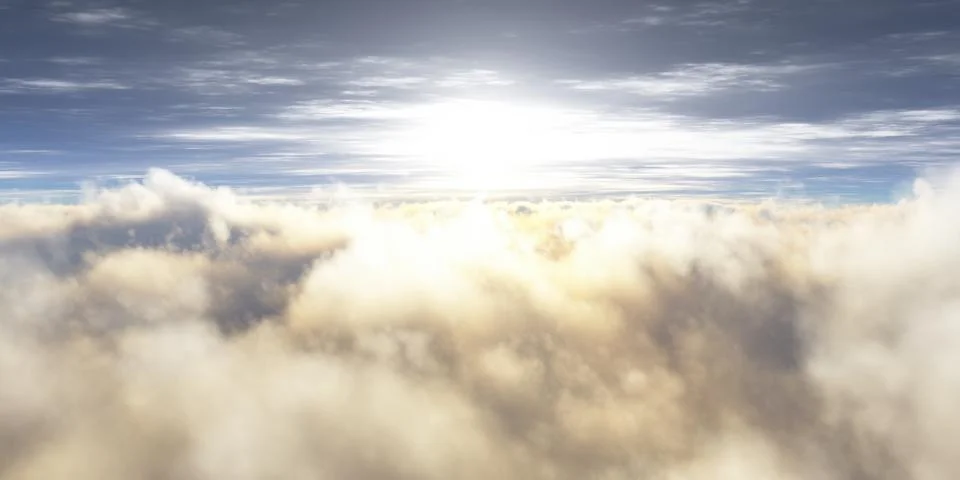 Sunset sky above clouds Stockillustratie