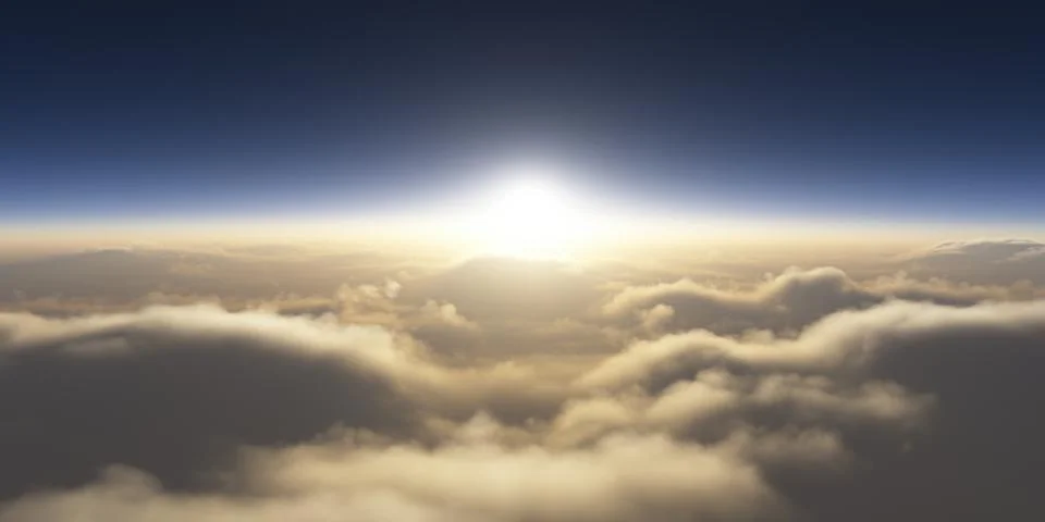 Sunset sky above clouds Stock Illustration