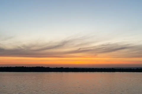 Sunset sky across the river Stock Photos