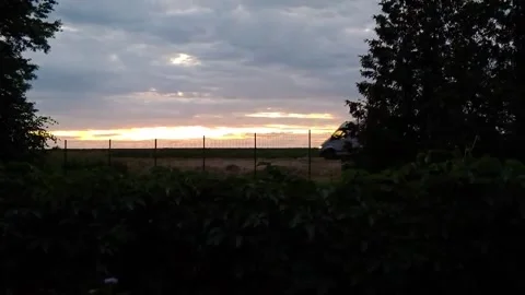 Sunset sky along the road Stock Footage 312230662