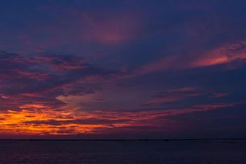 Sunset sky and beautiful cloud, background concept. Stock Photos