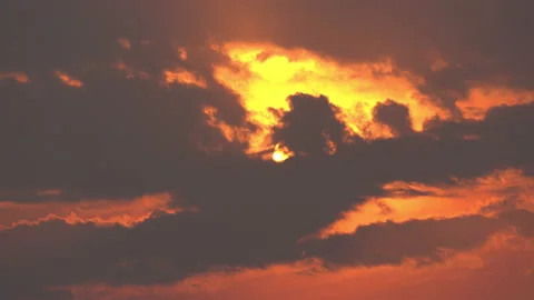 Sunset on sky and clouds background on summer Video stock 179717752