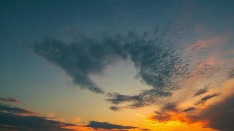 Sunset Sky and Clouds Timelapse in 4K Stock Footage 89677647