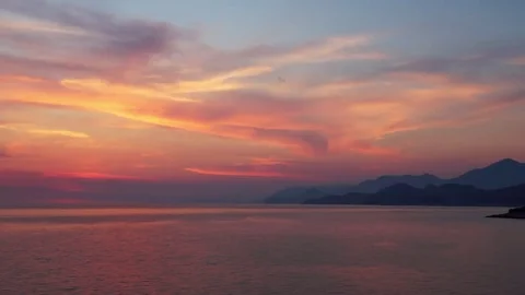 Sunset Sky and Sea Stock Footage 77006855