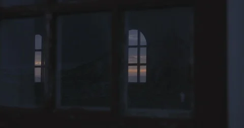 Sunset sky and sea seen from a window Video stock 103809058