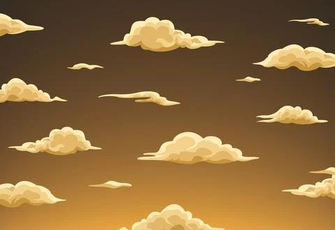 Sunset Sky and White Cloud illustration Sky Scape EPS Vector Illustrazione stock