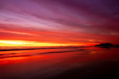 Sunset Sky Background on the beach in summer Stock Photos