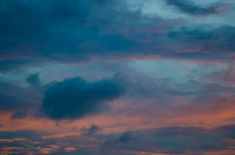 Sunset sky background with clouds Stock Photos