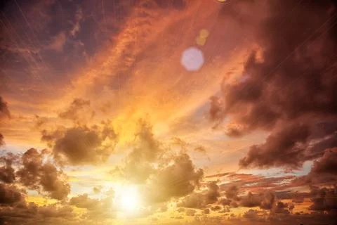 Sunset sky background Stock Photos