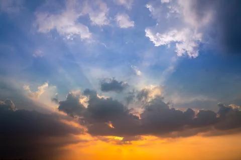 Sunset Sky Background in summer Stock Photos