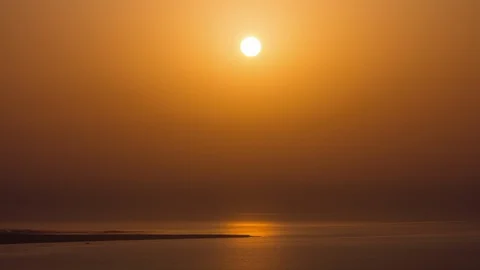 Sunset sky bay doha city panorama 4k timelapse qatar Stock Footage 87956696