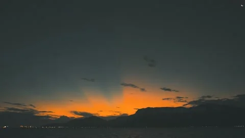 Sunset in the sky at beach Stock Footage 150510543