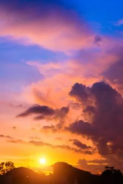 Sunset sky with cloud Stock Photos