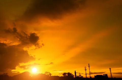 Sunset sky with cloud Stock Photos