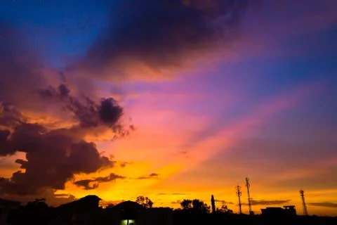 Sunset sky with cloud Stock Photos