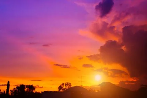 Sunset sky with cloud Stock Photos