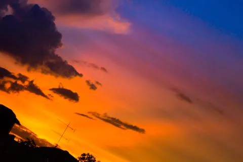 Sunset sky with cloud Stock Photos