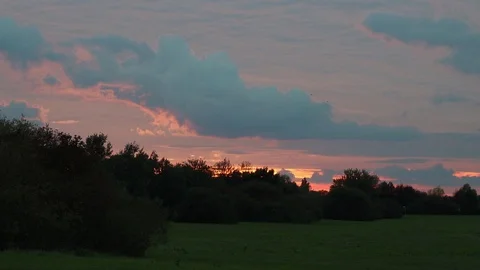 Sunset sky. Clouds and light Stock Footage 119870571