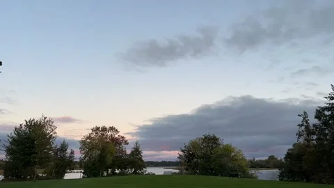 Sunset Sky with Clouds and Trees Stock Footage 230019890