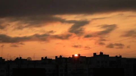 Sunset sky clouds Stock Footage 7745661