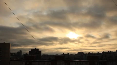 Sunset sky clouds Stock Footage 7748602