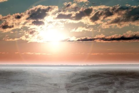 Sunset sky clouds Stock Illustration