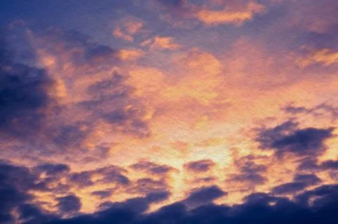 Sunset Sky with Clouds Stock Illustration