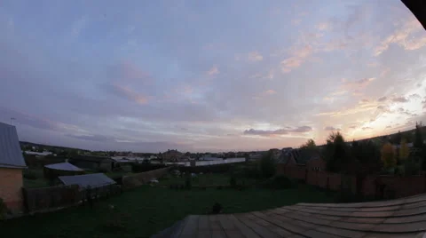 Sunset sky clouds leaving at midnight in time lapse Stock Footage 50681259