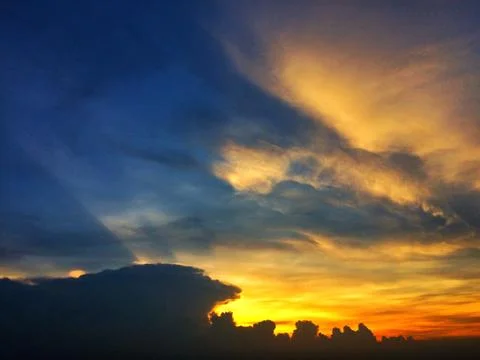Sunset sky with clouds nature background Stock Photos