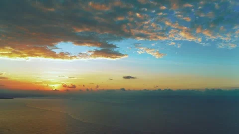 Sunset sky with clouds over the Atlantic Ocean. Stock Footage 241213368