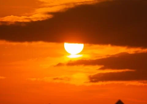 Sunset Sky with clouds Stock Photos