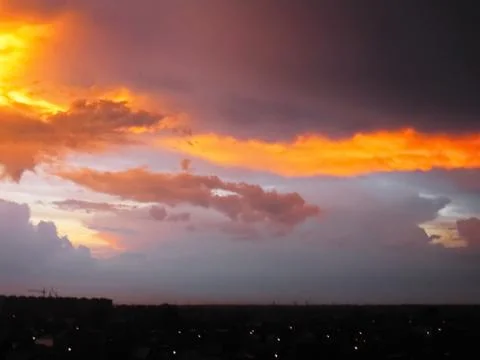 Sunset Sky Clouds Foto stock