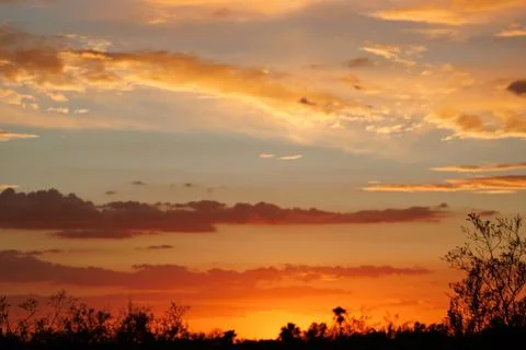 Sunset sky clouds 库存照片
