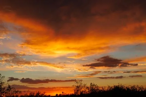 Sunset sky clouds 库存照片