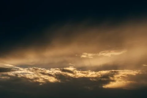 Sunset Sky With Clouds Stock Photos