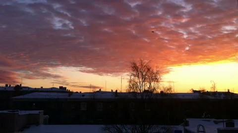 Sunset sky with clouds time lapse Stock Footage 2646032