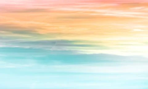 Sunset sky - colourful clouds and sky - blue, yellow, orange and red Stock Photos
