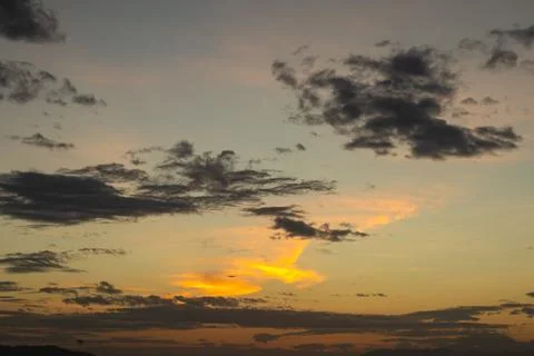 Sunset Sky With Dramatic Clouds Stock Photos