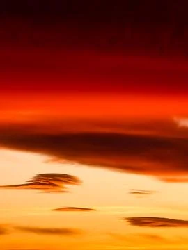 Sunset Sky with Dramatic Red Clouds and Dark Horizon Abstract Gradient Backdrop  Stock Photos