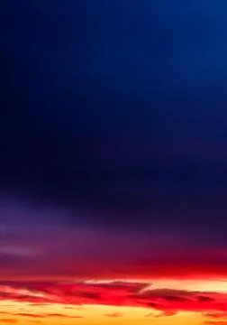 Sunset Sky with Dramatic Red Clouds and Dark Horizon Abstract Gradient Stock Photos