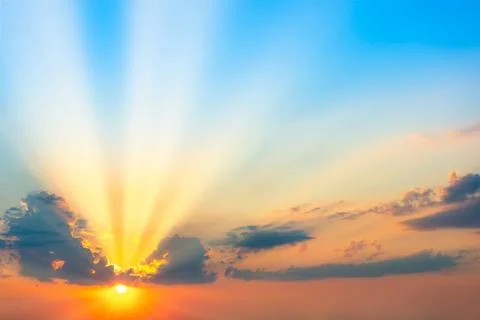 Sunset sky dramatic sunset clouds Stock Photos