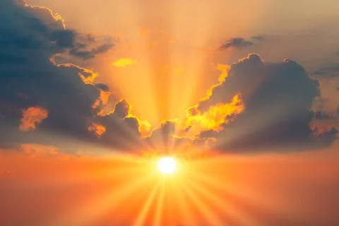 Sunset sky dramatic sunset clouds Stock Photos