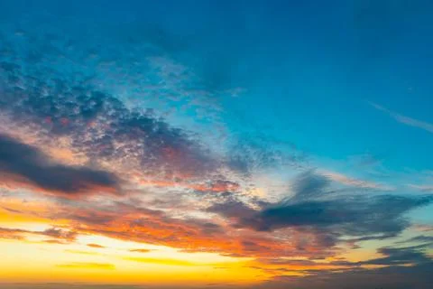 Sunset sky, dramatic sunset Stock Photos