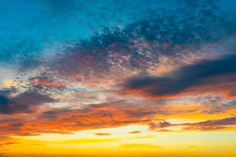 Sunset sky, dramatic sunset Stock Photos